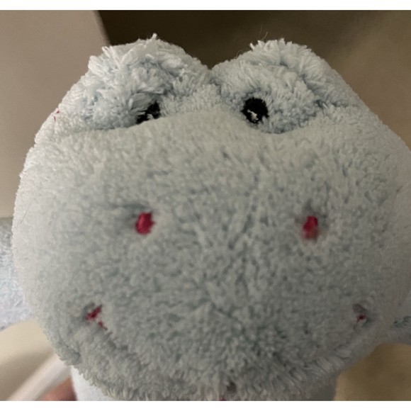 Sugar Loaf Light Blue Frog Plush With Pink Bow Stuffed Animal Lovey Toy - Picture 2 of 10